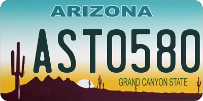 AZ license plate AST0580