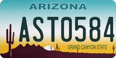 AZ license plate AST0584