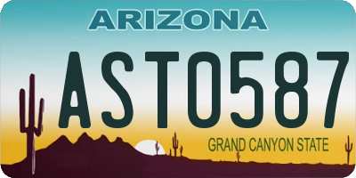 AZ license plate AST0587