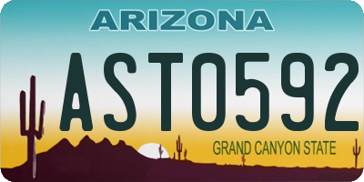 AZ license plate AST0592