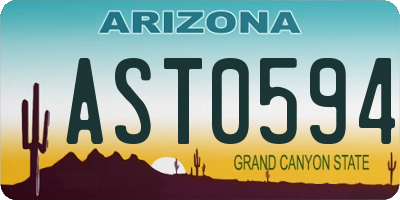 AZ license plate AST0594