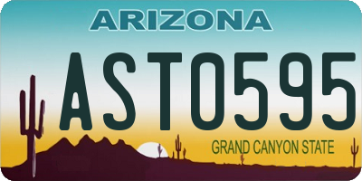 AZ license plate AST0595