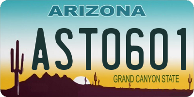 AZ license plate AST0601