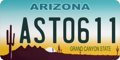AZ license plate AST0611