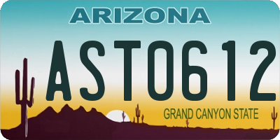 AZ license plate AST0612