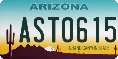 AZ license plate AST0615