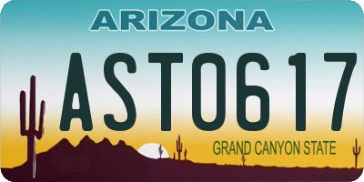 AZ license plate AST0617