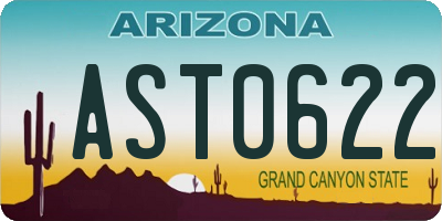 AZ license plate AST0622