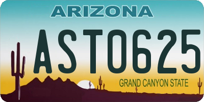 AZ license plate AST0625