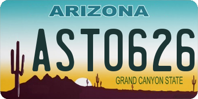 AZ license plate AST0626