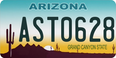 AZ license plate AST0628
