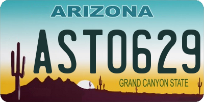 AZ license plate AST0629