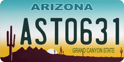 AZ license plate AST0631
