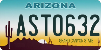 AZ license plate AST0632
