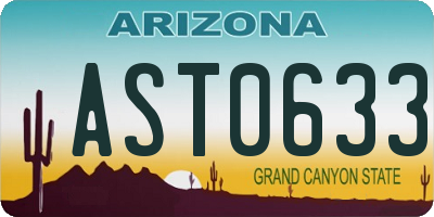 AZ license plate AST0633