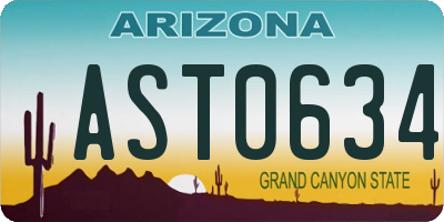 AZ license plate AST0634