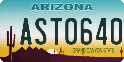 AZ license plate AST0640