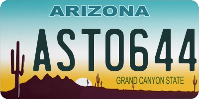 AZ license plate AST0644