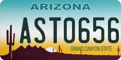 AZ license plate AST0656