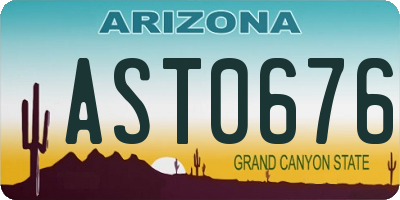 AZ license plate AST0676