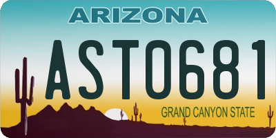 AZ license plate AST0681