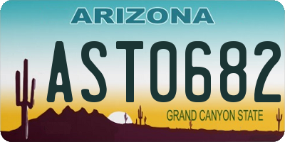 AZ license plate AST0682