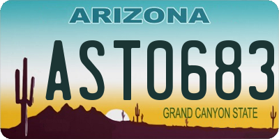 AZ license plate AST0683