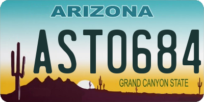 AZ license plate AST0684