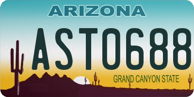AZ license plate AST0688