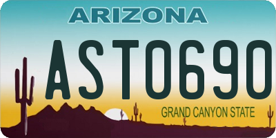 AZ license plate AST0690