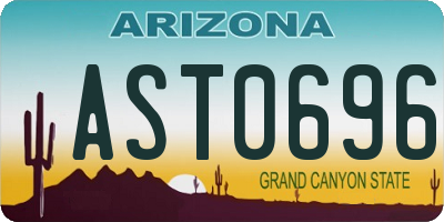 AZ license plate AST0696