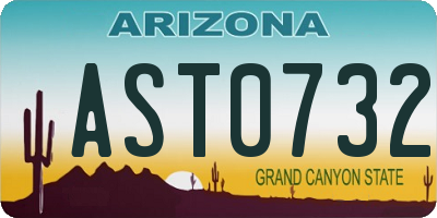 AZ license plate AST0732
