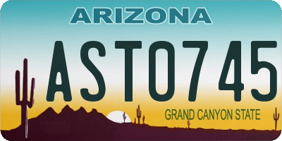AZ license plate AST0745