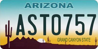 AZ license plate AST0757