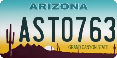 AZ license plate AST0763