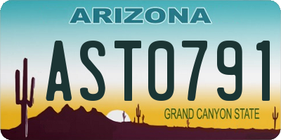 AZ license plate AST0791
