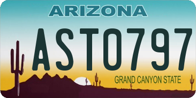 AZ license plate AST0797