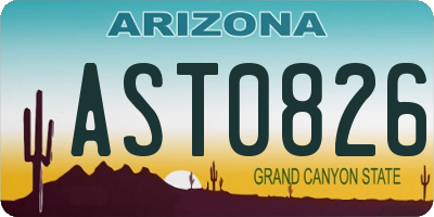 AZ license plate AST0826