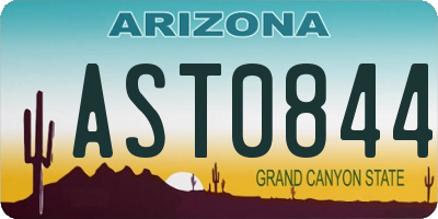 AZ license plate AST0844