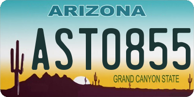 AZ license plate AST0855