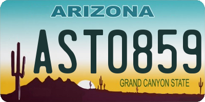 AZ license plate AST0859
