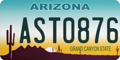 AZ license plate AST0876