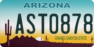 AZ license plate AST0878
