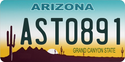 AZ license plate AST0891