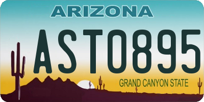 AZ license plate AST0895
