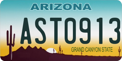 AZ license plate AST0913