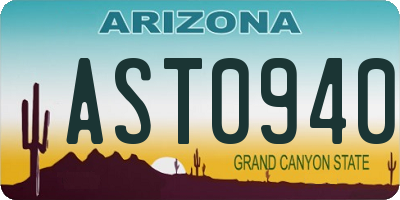 AZ license plate AST0940