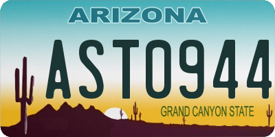 AZ license plate AST0944