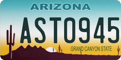 AZ license plate AST0945