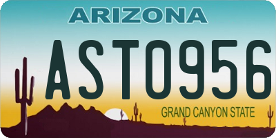 AZ license plate AST0956